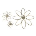 Tripar International Tripar Metal Flower Wall Decor, Gold - Set of 3 20592